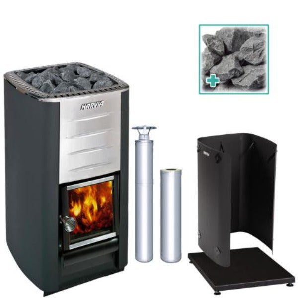 Harvia M3 Wood Burning Stove Kit SS