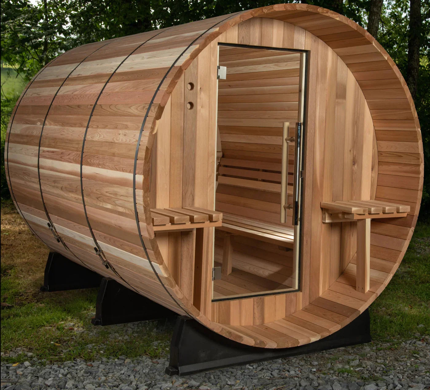 Almost Heaven Huntington Canopy Barrel  6 Person Sauna