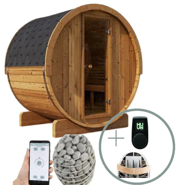 Forever Saunas Thermally Treated 6-Person Sauna with HUUM DROP 9.0KW SAUNA HEATER - Ready to Ship!