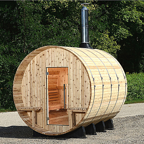 Almost Heaven Grandview 4-6 person Canopy Barrel Sauna